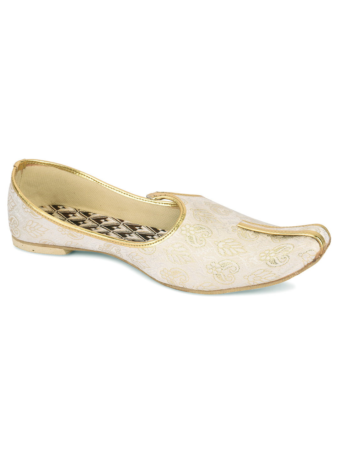 Men's Indian Ethnic Party Wear Off White Footwear