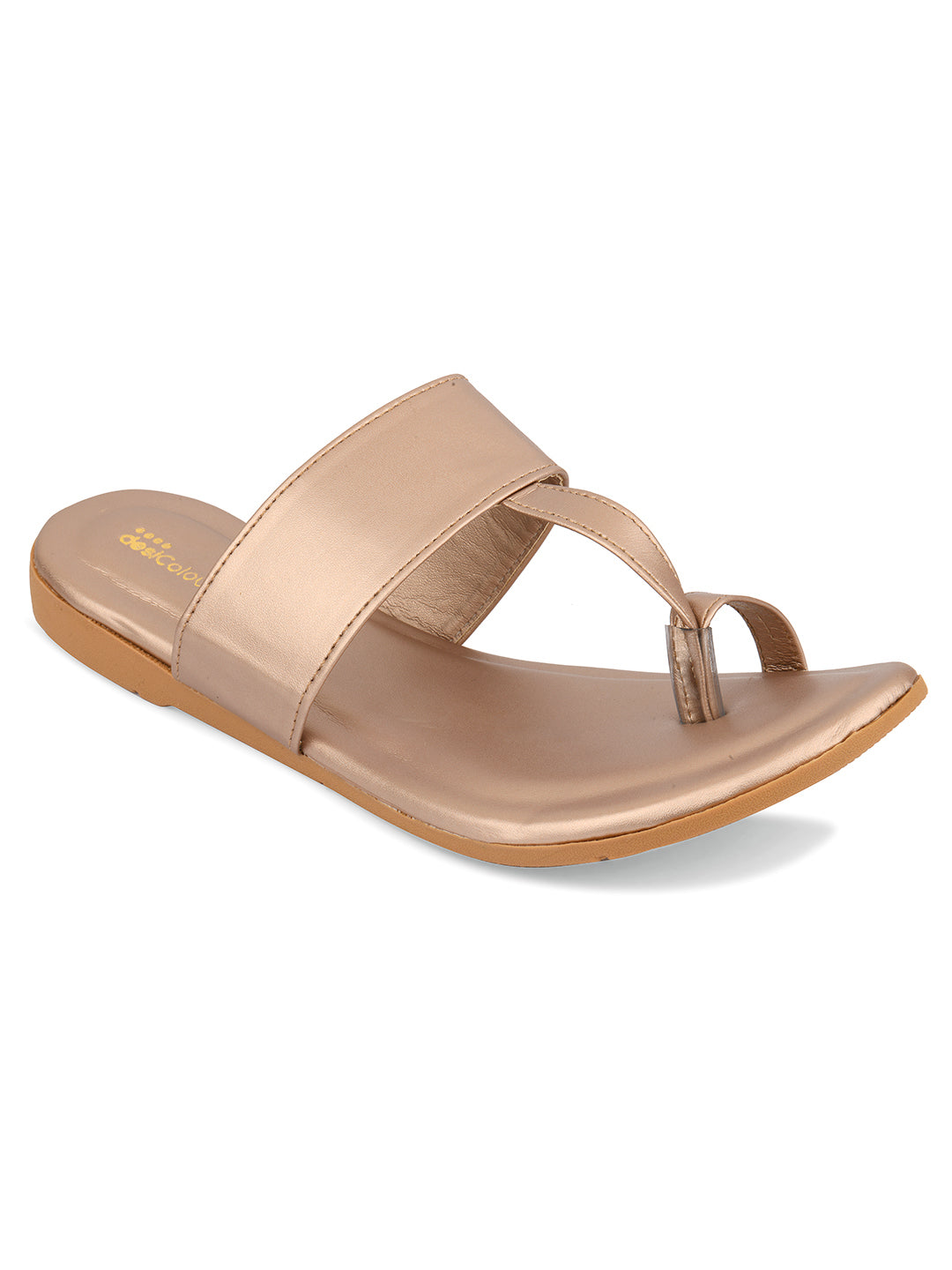 Women's Rose Gold  Indian Ethnic Comfort Slipper Footwear
