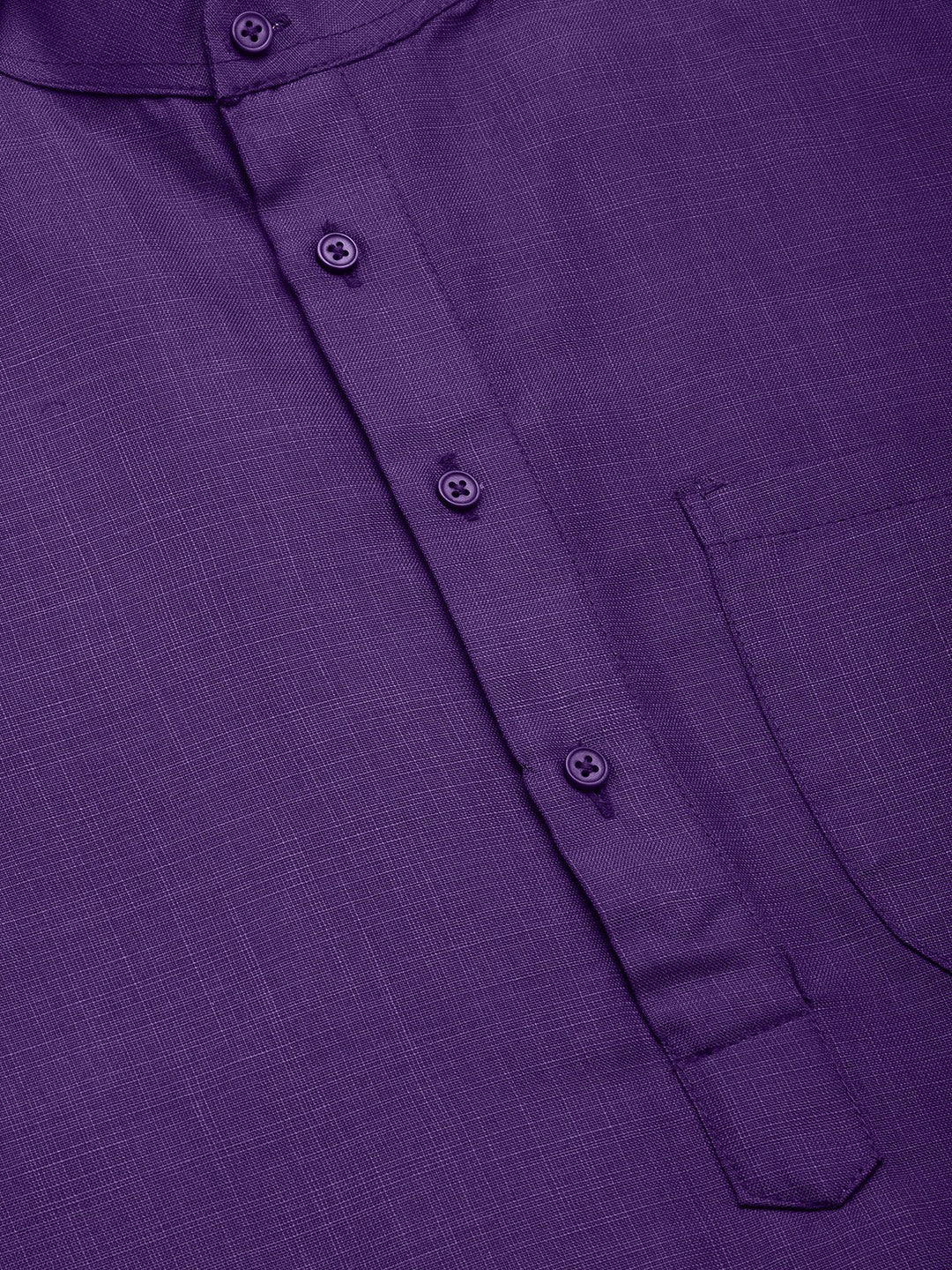 Men's Purple Cotton Solid Kurta Pyjama ( JOKP 611 Purple )