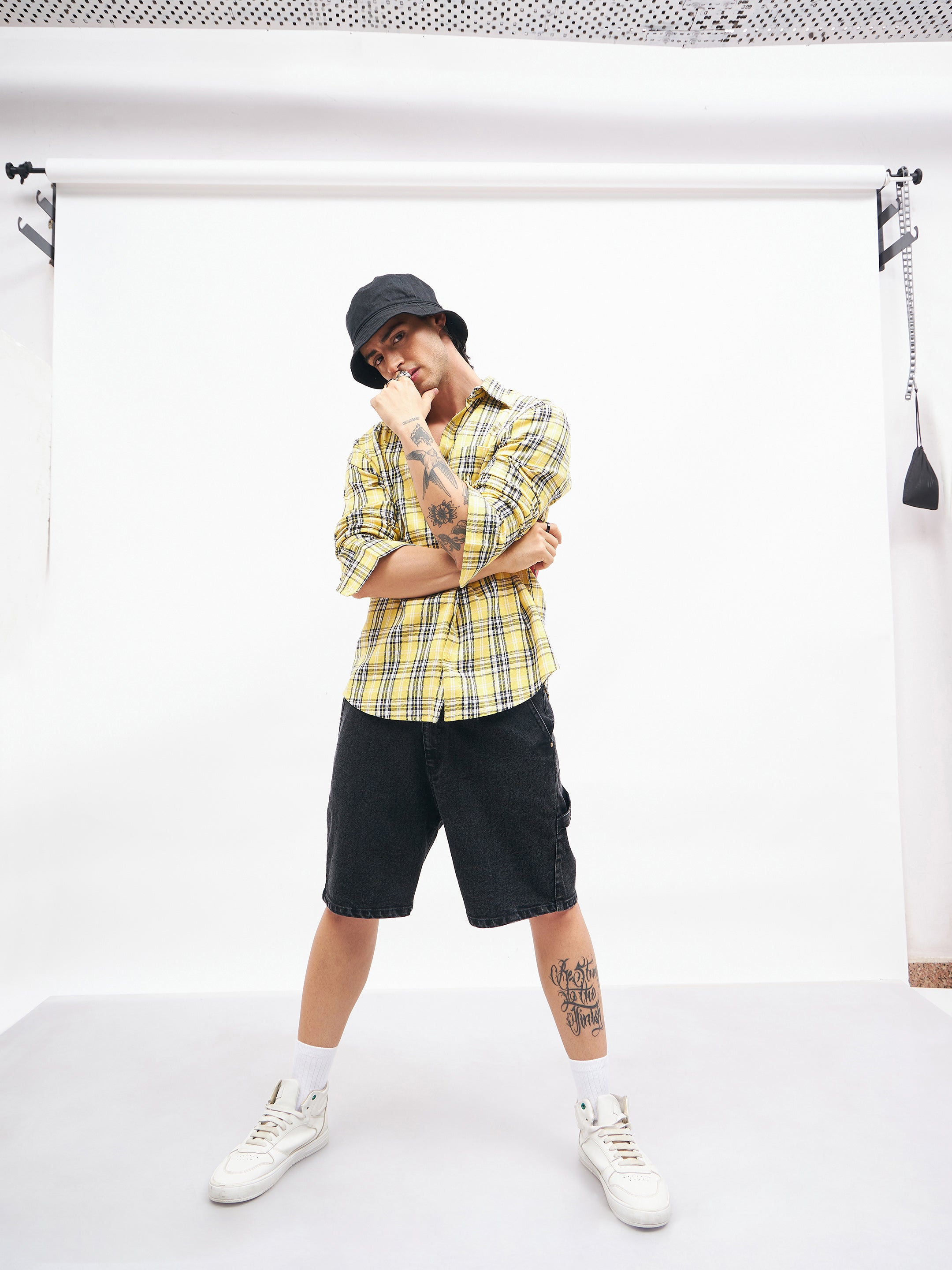 Men's Black Relax Fit Denim Shorts