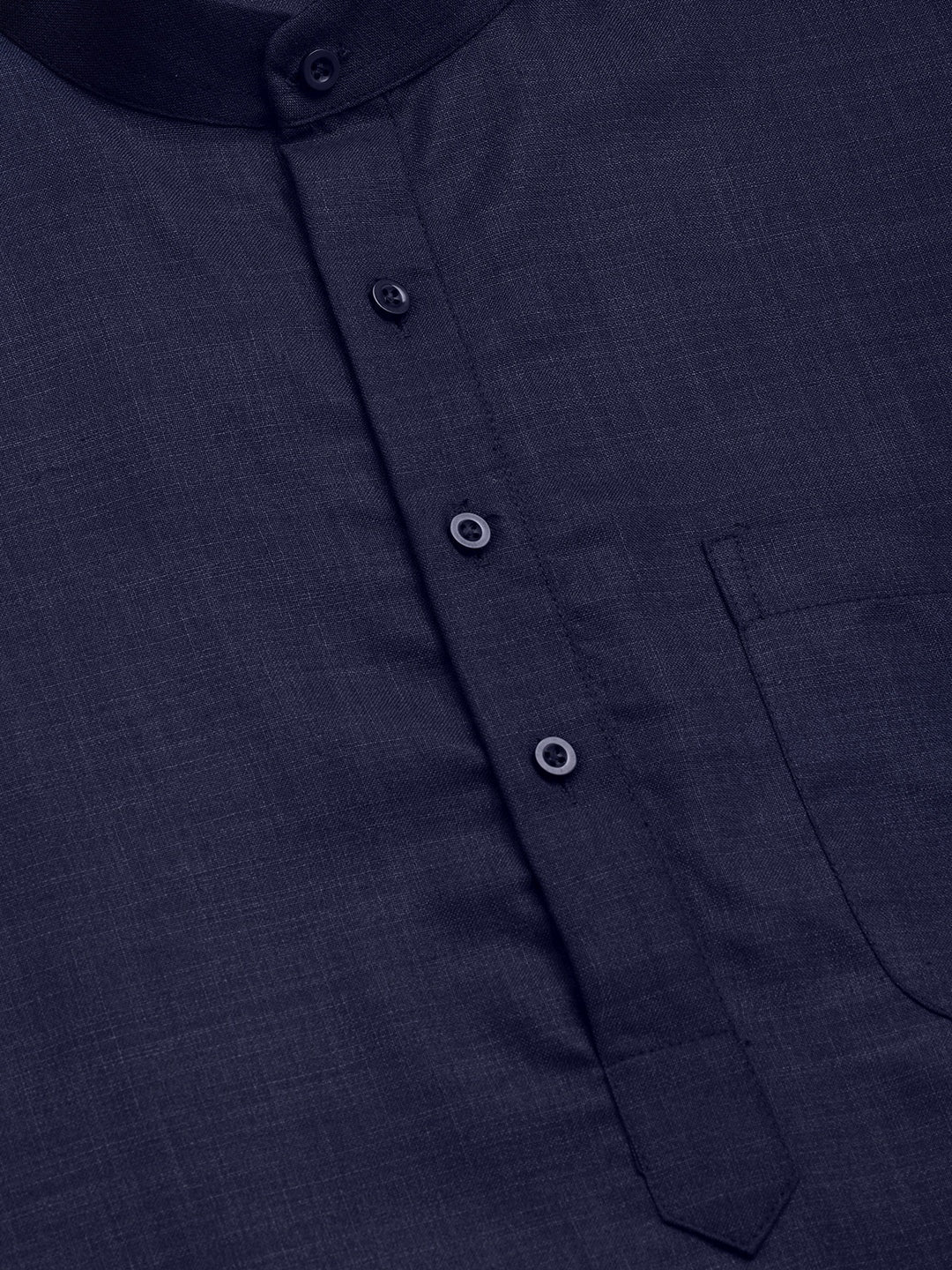Men's Navy Cotton Solid Kurta Payjama Sets ( JOKP 611 Navy )