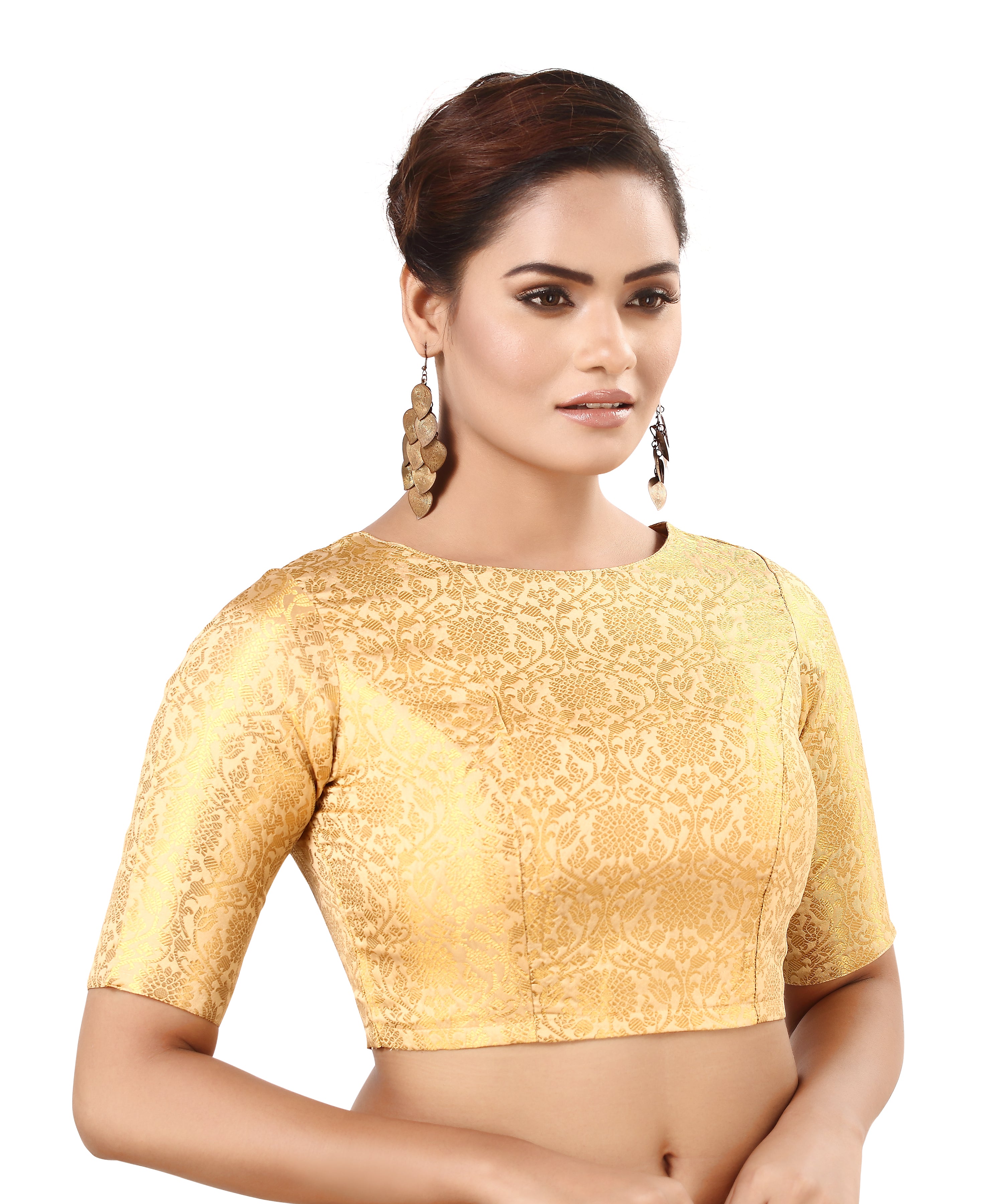 Women'S Traditional Benaras Brocade Readymade Stitched Saree Blouse
