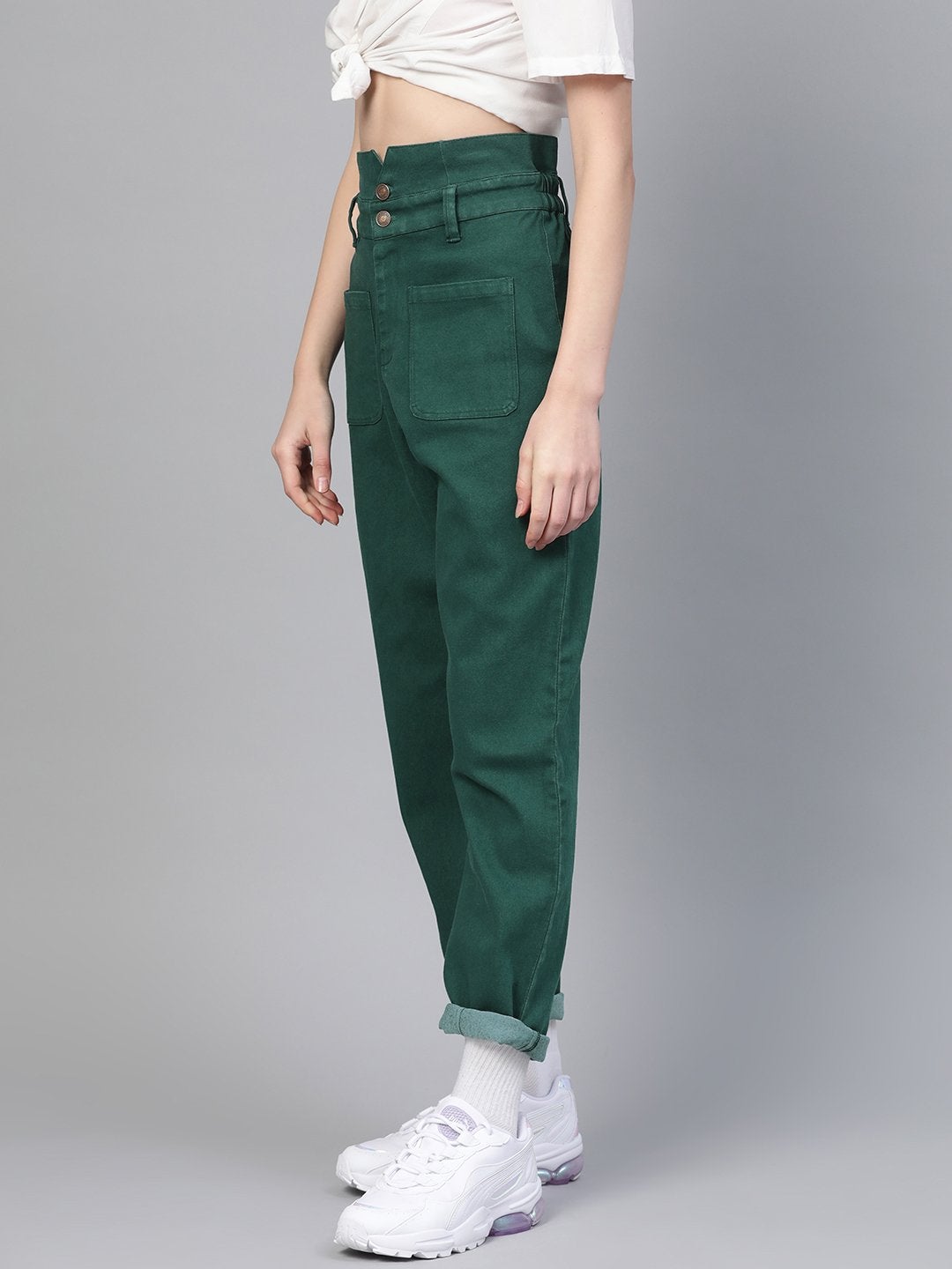 Women's Emerald Green Slouchy Jeans