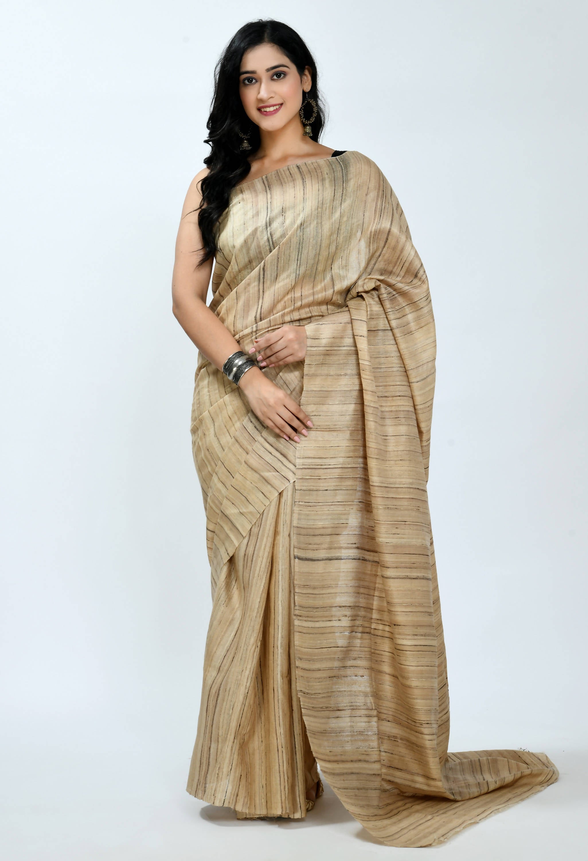 Women's Ghichcha Silk Tussar Color Saree Mfsaree_026
