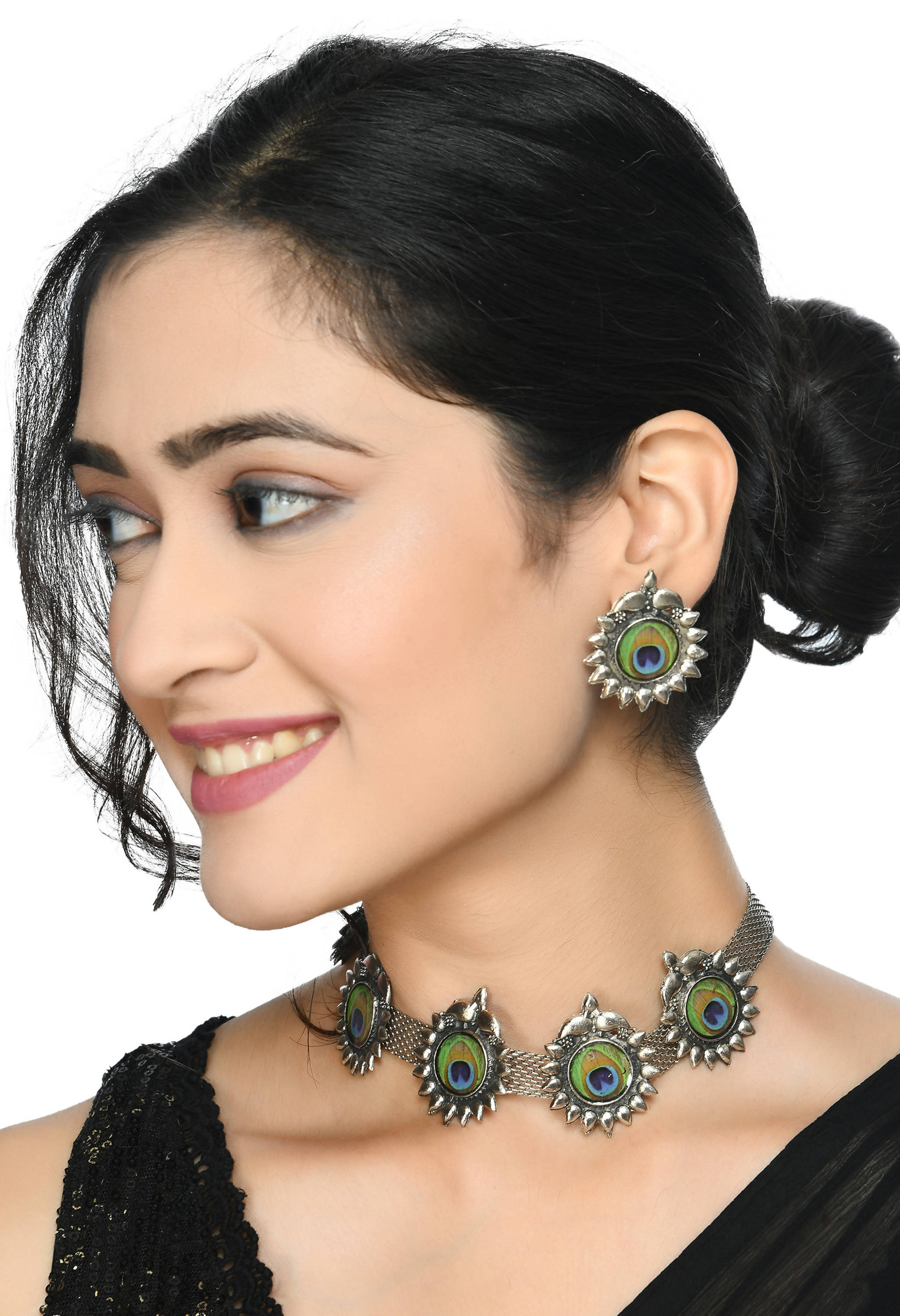Trendia Choker Necklace Peacock wings d