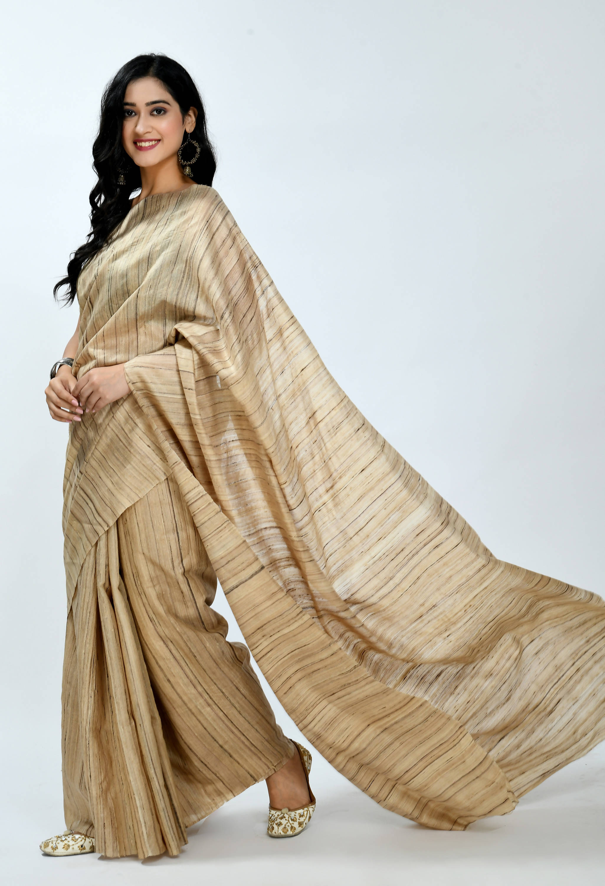 Women's Ghichcha Silk Tussar Color Saree Mfsaree_026